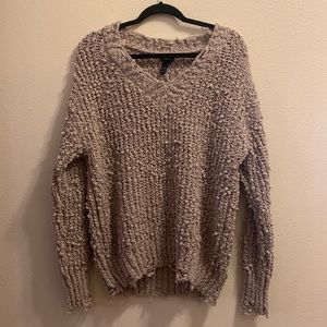 Rue21 Taupe Oversized Distressed Sweater